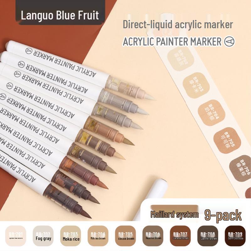 Misty Rain Blue Series Children's Liquid Acrylic Markers - New Colors for Drawing and Painting