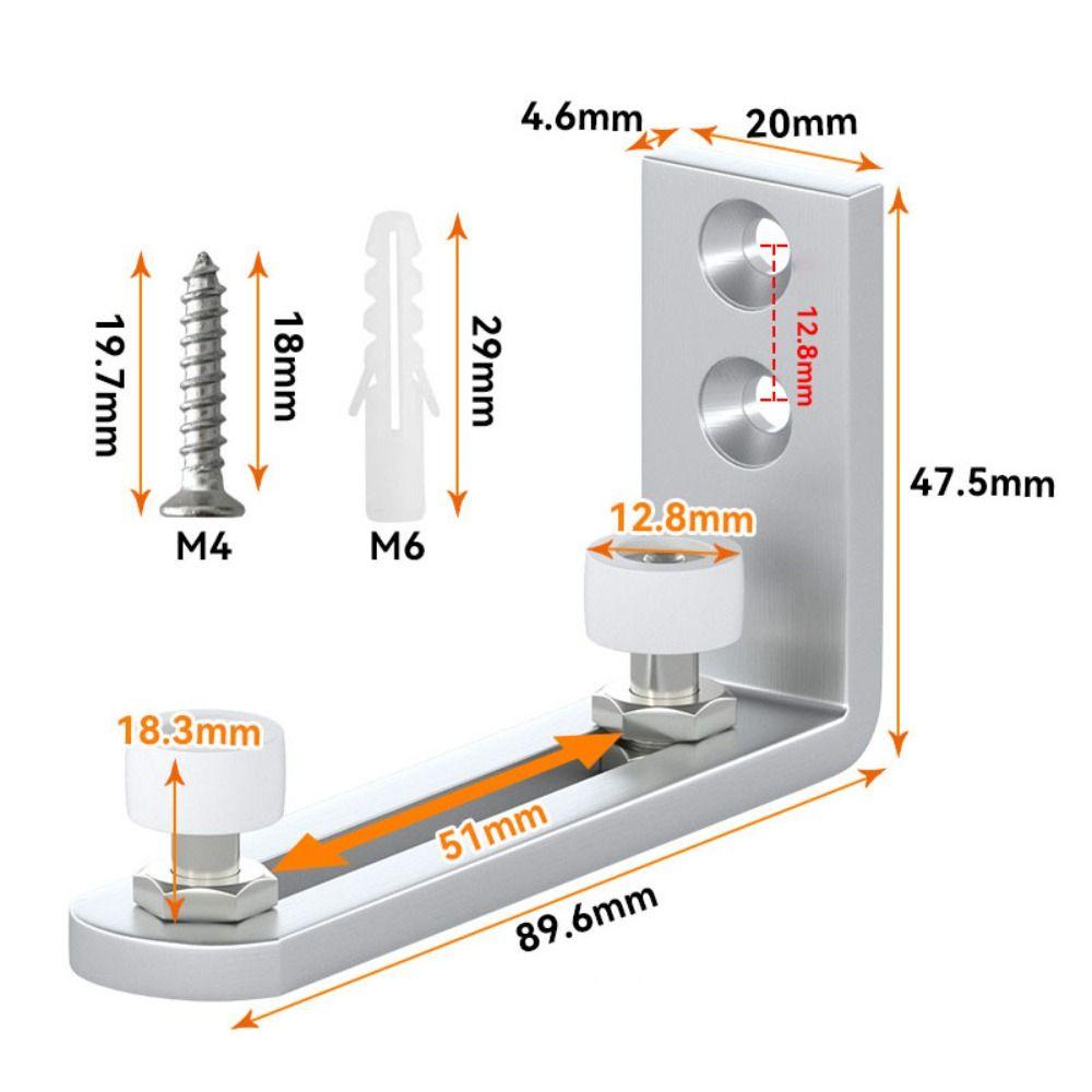 Wall-mounted Barn Door Swing Stop Double Wheel Bottom Guide Smooth Barn Door Floor Guide  Residence