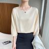 Round Neck and Three-quarter Sleeves for Women In Summer New Style Imitation Silk Outer Sun Protection Top Light Luxury Sun Protection for Women