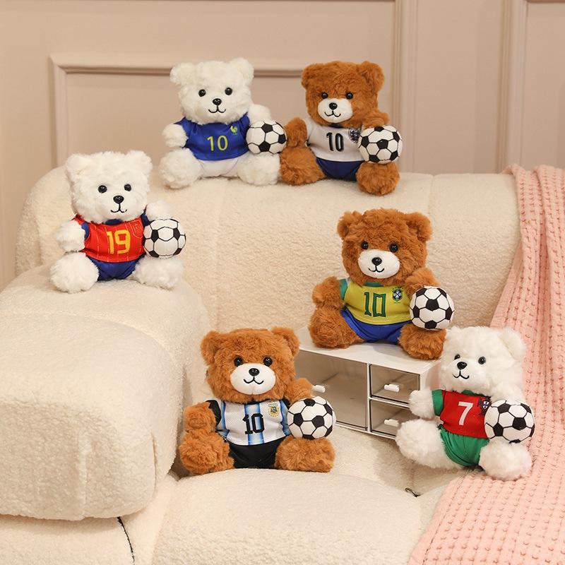 2026 FIFA World Cup Soccer Bear Plush Toy Soft Cute Doll Fan Gift