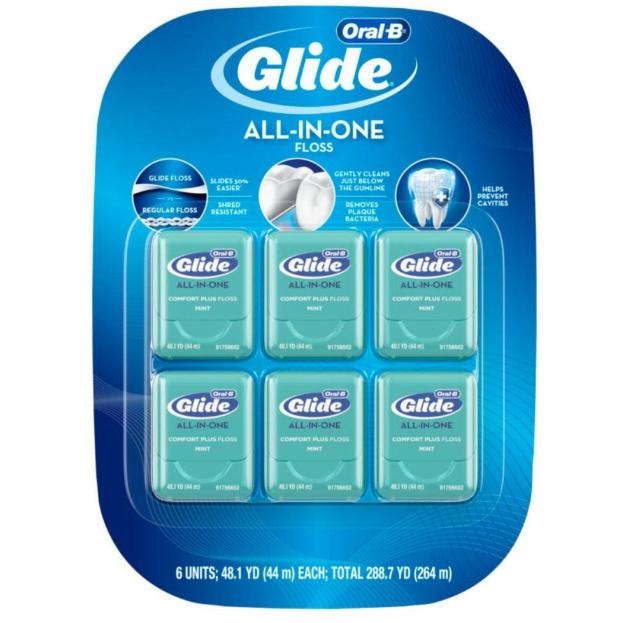 Зубная нить Oral B Glide Мятная 44м(1 упаковка 6 шт.)Уход за зубами Все-в-одном комфорт плюс