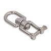 Double Jaw Shackle Professional Heavy Duty 304 Stainless Steel Rolling Shackle Device for Swing Climbing Rope 5mm 0.20in