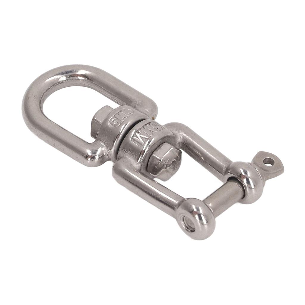 Double Jaw Shackle Professional Heavy Duty 304 Stainless Steel Rolling Shackle Device for Swing Climbing Rope 5mm 0.20in