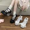 Elegant Waterproof Table Cute Sweet High Heels Satin Lolita Bow Lolita Shoes Transparent Heel Single Shoes