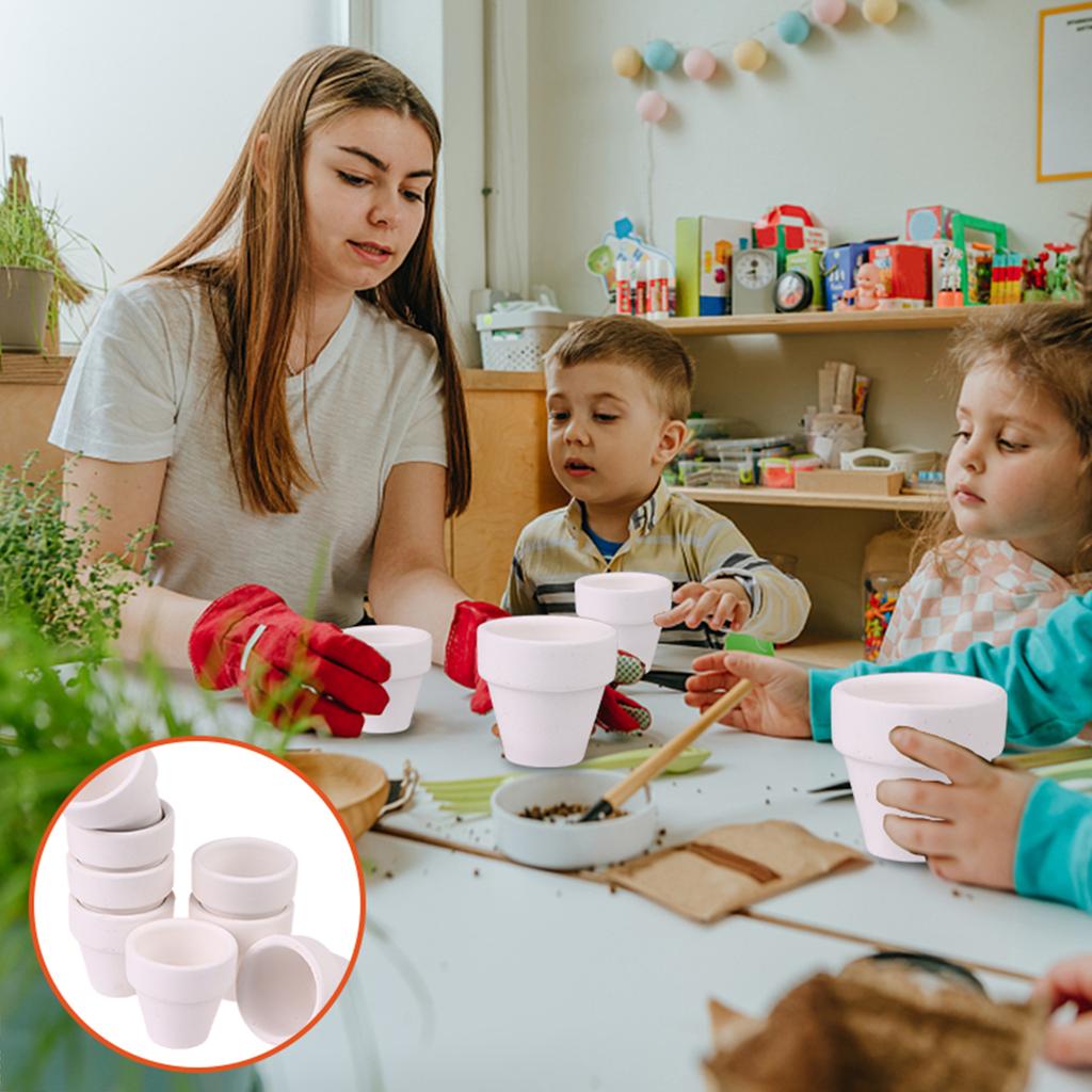 Ulele 30 шт. 1,2-дюймовые керамические цветочные горшки с дренажными отверстиями, белые терракотовые горшки, горшки для суккулентов, маленькие глиняные горшки, горшки для растений Min.