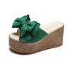 Women's High Heeled Bow-Knot Platform Wedge Flip-Flops Beach Sandals Fashion Espadrille Slippers Summer Thong