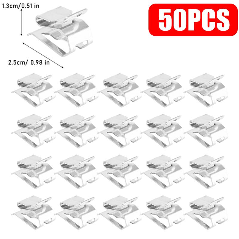 100/10PCS Solar Panel Cable Clips Stainless Steel Photovoltaic Wire Clip for PV Solar Fishing Boat Trailer Wiring Fixing Clamps