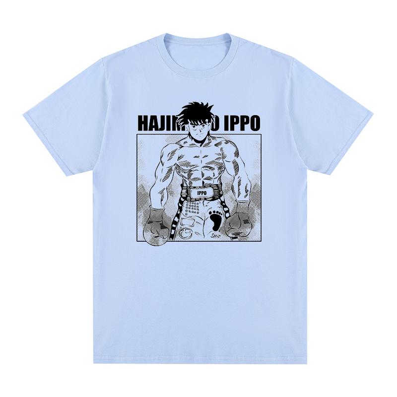 Винтажная хлопковая футболка Hajime No Ippo Аниме Макуноучи Летняя мода Аниме футболки Харадзюку Уличная одежда Футболки с коротким рукавом Унисекс
