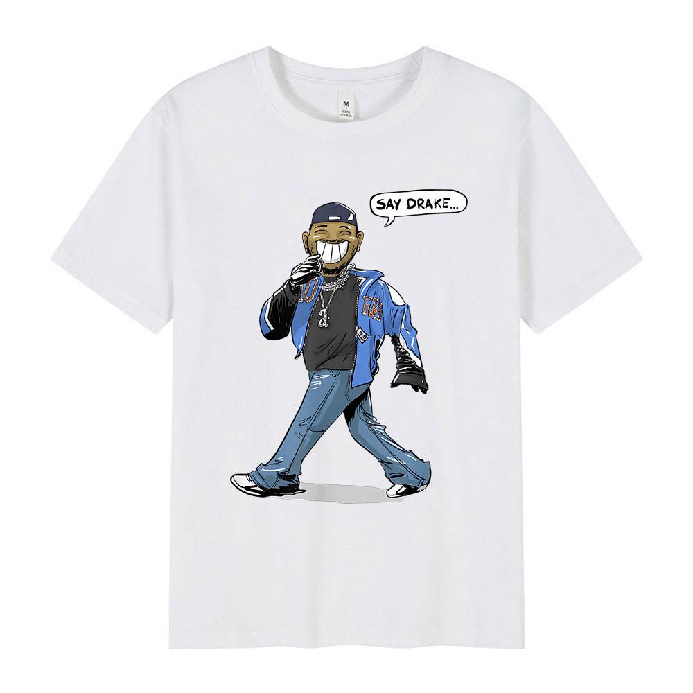 Кендрик Ламар Скажи Дрейк Смешная Мем Футболки Мужская Женская Мода Хип-Хоп Оверсайз Футболка Летняя Повседневная Хлопковая Свободная Футболка