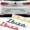 gycsn9 Metal For Ibiza Rear Badge Emblem Chrome Letter Logo Glossy Black Silver Red Accessories Sticker