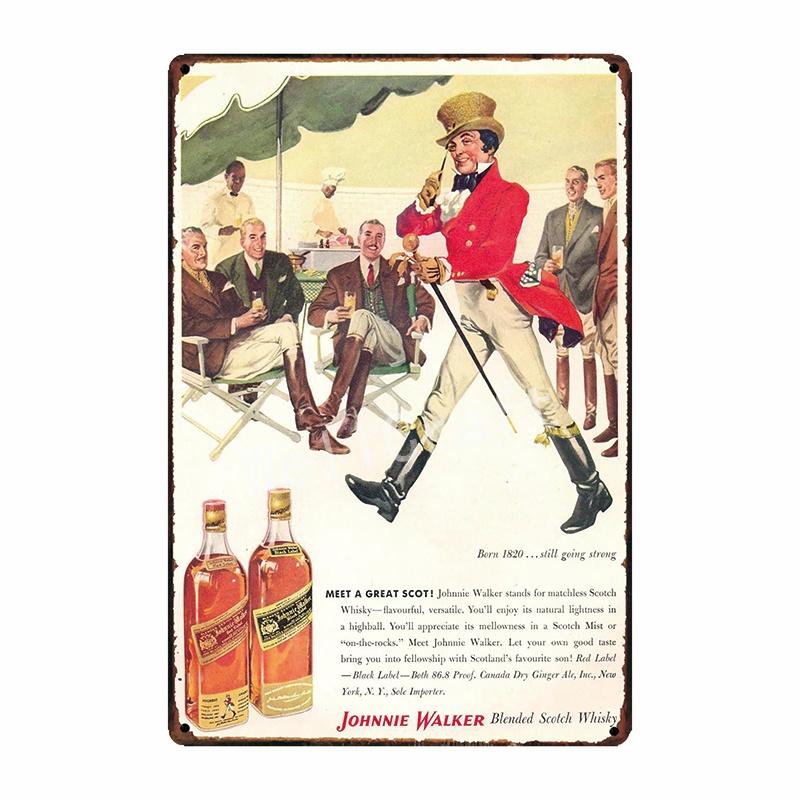 [ WellCraft ] johnnie whisky Metal Sign Wall Plaque Painting FG-237