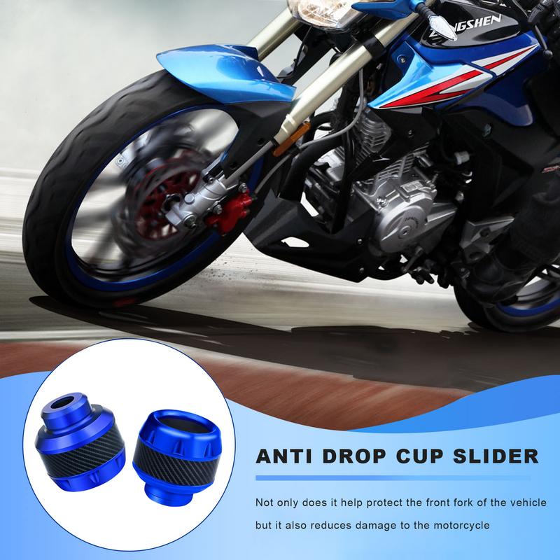 2pcs Motorcycle Anti-fall Cup Aluminum Alloy Motorcycle Front Fork Cover Wheel Front Fork Frame Falling Protection Pads Sliders