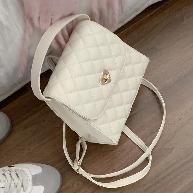 Ielgy Korean Version Fashion Pink Diamond Backpack All-Match Simple Backpack