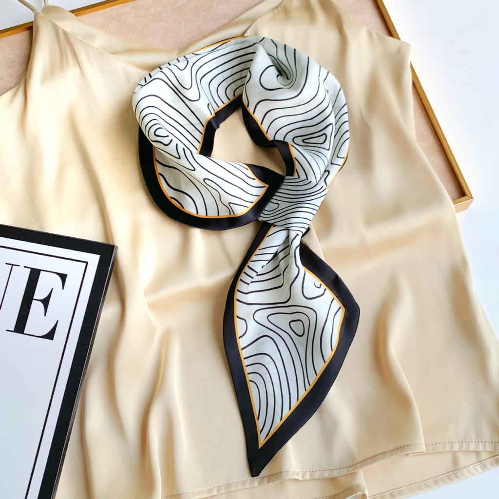 Длинный маленький шелковый шарф, высококачественная сумка для шарфа, универсальная подходящая к рубашке, шарф