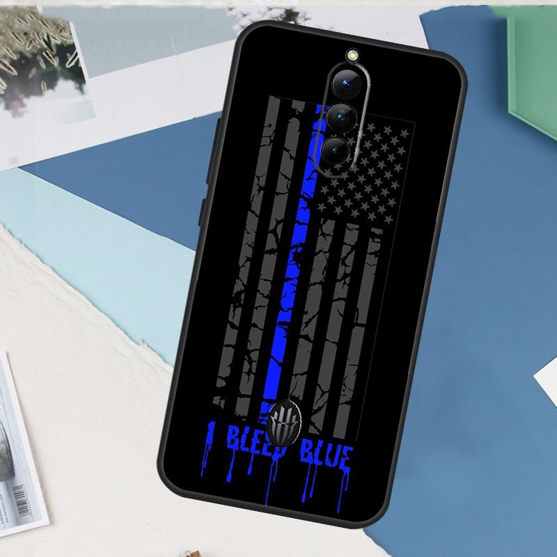Police Thin Blue Line Flag For Nubia Red Magic 10 9 8 Pro Plus 6 7 6S 7S Pro 5G 6R Case For RedMagic 8S 9S Pro Plus