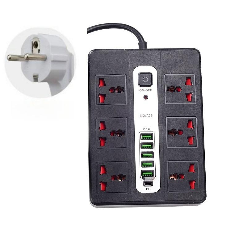 Multi-port USB Power Strip with Extension Cord and UK Plug for Home Use