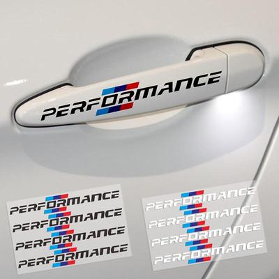 4 шт. Эмблема ручки двери автомобиля Performance 3D наклейки для M F30 F31 F34 F35 F80 G30 G31 F01 F02 F20 F21 F52 E46 X1 X3 X5 X6 X7