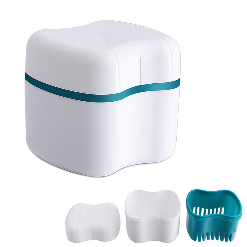 Bathroom Denture Cup Mouthguard Cleaning Container Denture Boxes Bath Dentures Container Denture Box for Travel Retainer