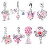 Balloon Butterfly Pendant Cherry Blossom Umbrella Beads Fit Bracelet Women Original Copper Jewelry Diy Anniversary Gift
