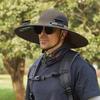 Men Sun Hat with Dual Power Supply Fan Design Three-Speed Wind Adjustable Wide Brim Fishing Hat Fishing Hiking Hat