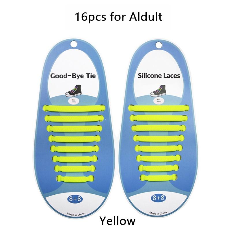 16pcs/Set Fashion Unisex Women Men Athletic Running No Tie Shoelaces Elastic Silicone Shoe Lace All Sneakers Fit Strap