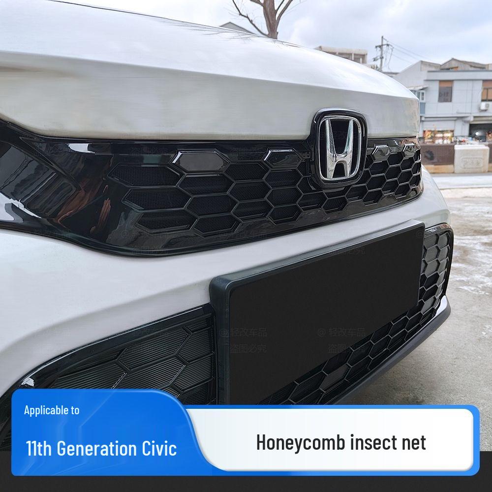 Модифицированная решетка радиатора Honda Civic 11-го поколения, сетка от насекомых "соты"