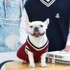 Полосатый вязаный свитер для собак с круглым вырезом, одежда для щенков чихуахуа, жилет для собак, пальто для маленьких и средних собак, одежда для французского бульдога Йорки