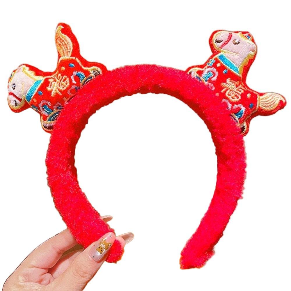 Pony Horse Hair Hoop Mascot New Year Headpiece Cute New Year Headband  New Year Dress Up