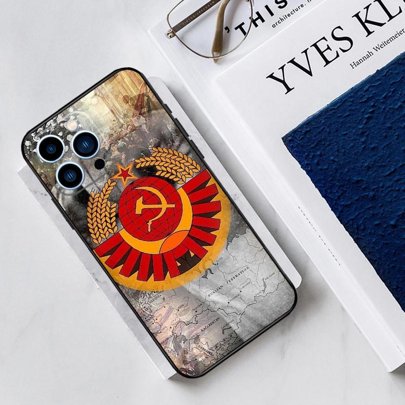 USSR Flag Soviet Union Case For iPhone 17 Air 15 14 13 12 11 16 Pro Max Mini 16 15 Plus 16e Funda Silicone Cover