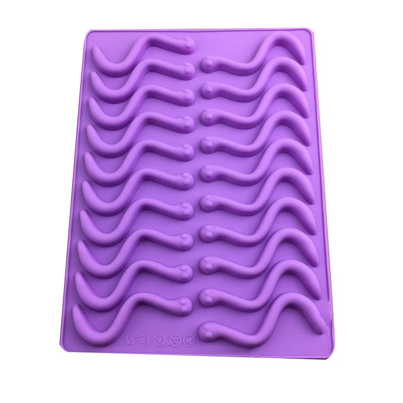 20 шт. креативные отверстия для самостоятельного изготовления силиконовых формочек для желейных змей, червей, шоколада, конфет, желе, формочек для льда, инструментов для декора торта