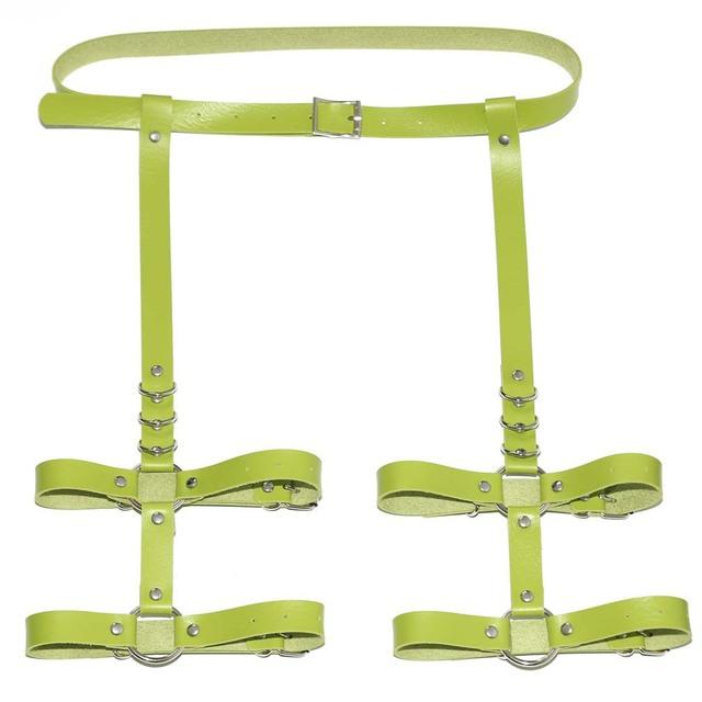 Сексуальные ремни-подвязки Harajuku ручной работы с розовым бантом, кожаные подтяжки, ремни с уплотнительным кольцом, ремень для ног