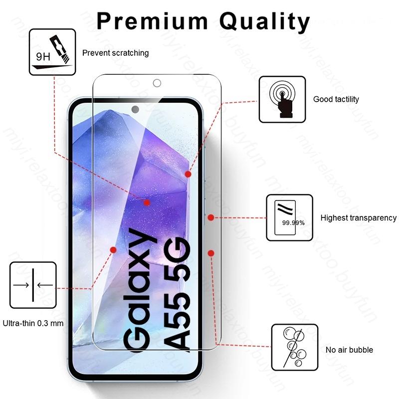 3PCS HD Tempered Glass For Samsung Galaxy A55 5G 2024 9H Premium Screen Protector Cover Film Samung Sumsung SamsungA55 A 55 55A
