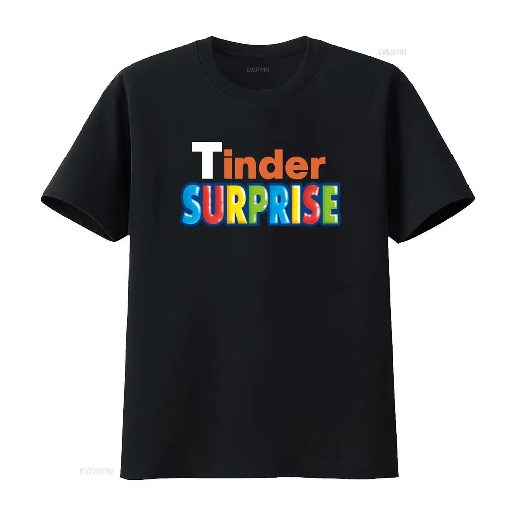 Футболка TINDER SURPRISE Смешной дизайн приложения для знакомств Мягкий хлопок Идеально подходит как верхняя одежда для повседневной носки