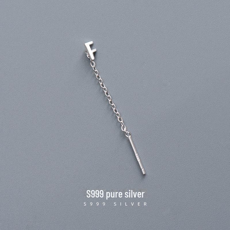 Серьги-буквы Banyan Tree S999 из стерлингового серебра для женщин — модный холодный стиль 2023 года