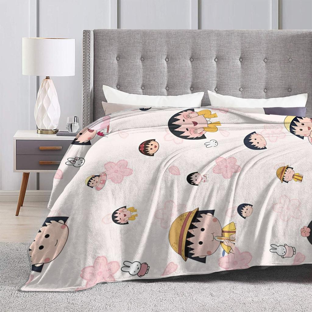 Comfortable chibi maruko chan Japan Anime Blanket Accessories Bedding Decorative Throw Blanket Warm Velvet for Travel