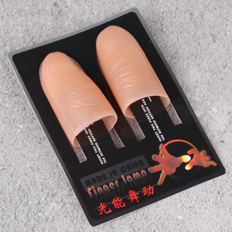 2 шт., волшебные пальцы для фокусов со светодиодами на батарейках, реквизит для фокусов на Хэллоуин, волшебные пальцы для вечеринок, игрушки для детей