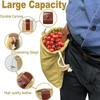 1pc Portable Outdoor Foraging Bag Fruit Picking Pouch Collapsible Berry Puch Storage Leather Bushcraft Canvas Bag Hiking Camping