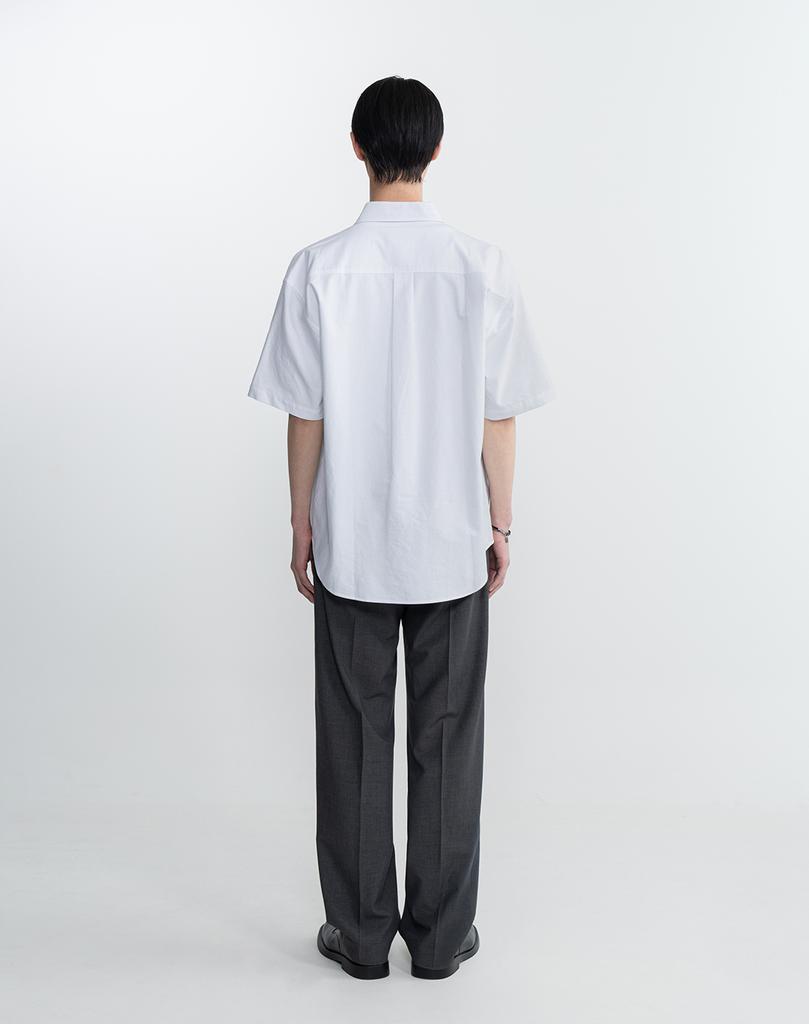 WORK ON BODY OFF Nomad Oversized Oxford Short Sleeve Shirt [White]