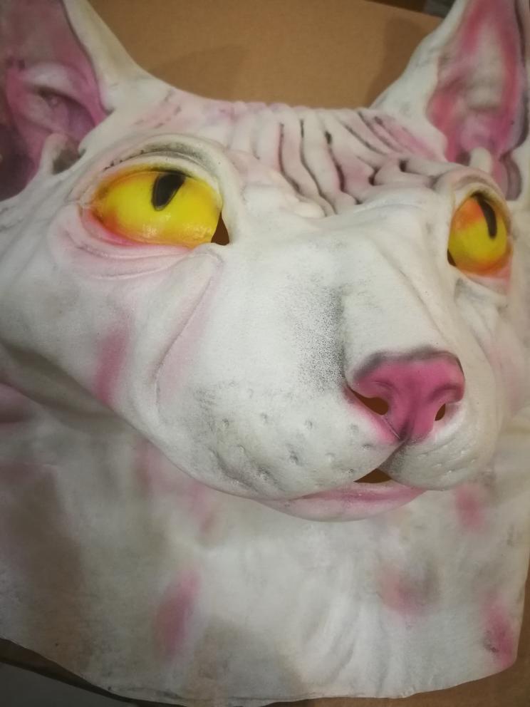 Новинка, латексные маски для кошек, милая голова сфинкса, аксессуары для косплея на Хэллоуин