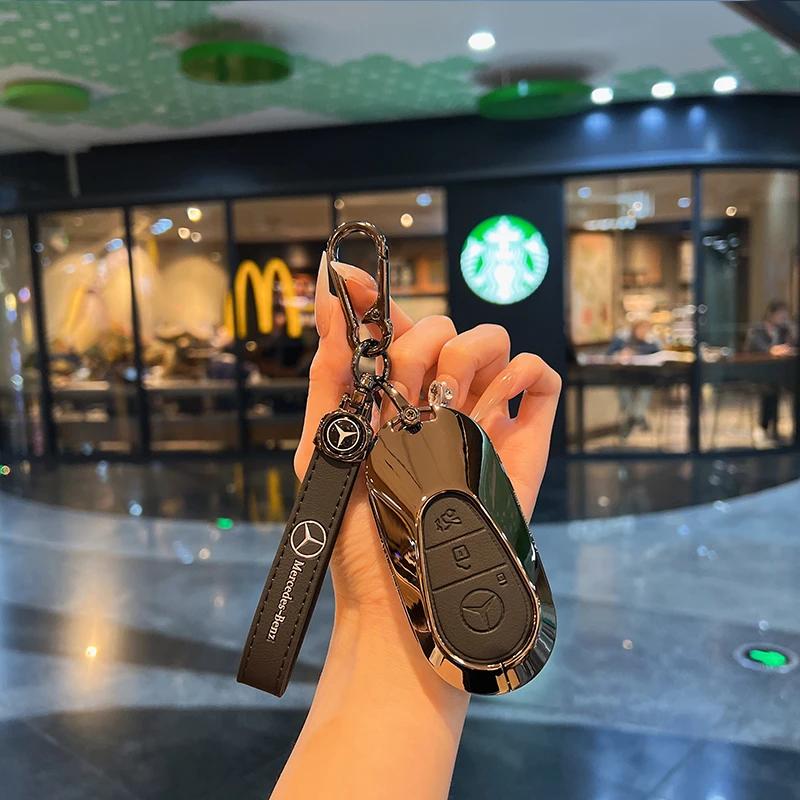 TXF4 Key Case Cover Car Accessories Fob Protector for Mercedes Benz S400L S450/S500 MaybachS480 Keychain Holder Keyring Shell