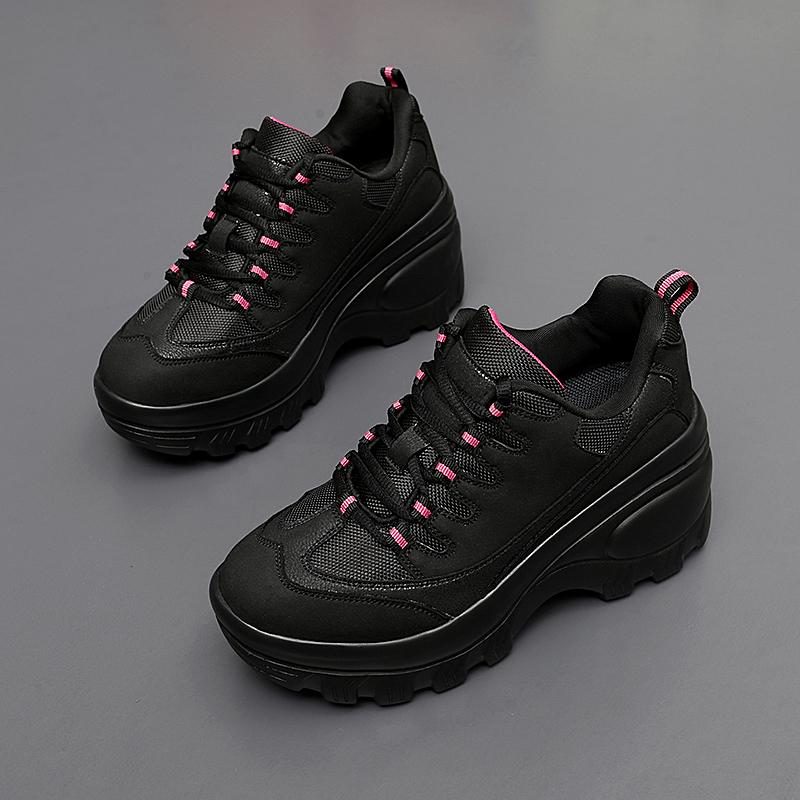 TUINANLE Женские кроссовки на массивном каблуке, повседневные туфли на высоком каблуке на танкетке, женские водонепроницаемые туфли на плоской подошве со шнуровкой