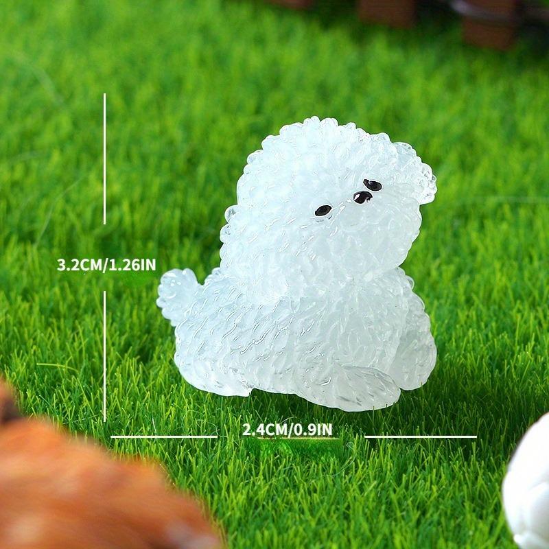 5PCS Night Glow Cute Little Dog Micro Landscape Potted Plant Landscaping Small Ornaments Car Center Console Luminous Dog Decoration Accessories
