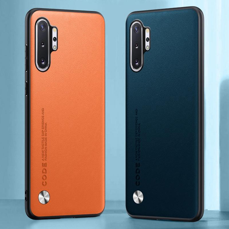 Роскошный чехол из искусственной кожи для Samsung Galaxy Note 10 Plus, задняя крышка, матовый силиконовый защитный чехол для телефона Samsung Note10 Plus