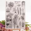 Leaf Flower Branch Transparent Silicone Clear Stamps for Seal DIY Scrapbooking Photo Album Decor Art Plant
