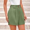 High Waist Summer Women's Casual Solid Color Suit Shorts with Pockets