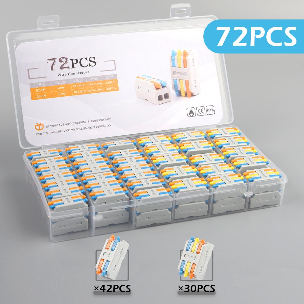 Мини Быстрый Проводной Соединитель 2 Контакта 3 Контакта Стыкуемый Жесткий Провод Прямая Вставка Многовходовой и Многовыходной Клеммный Блок для Проводки