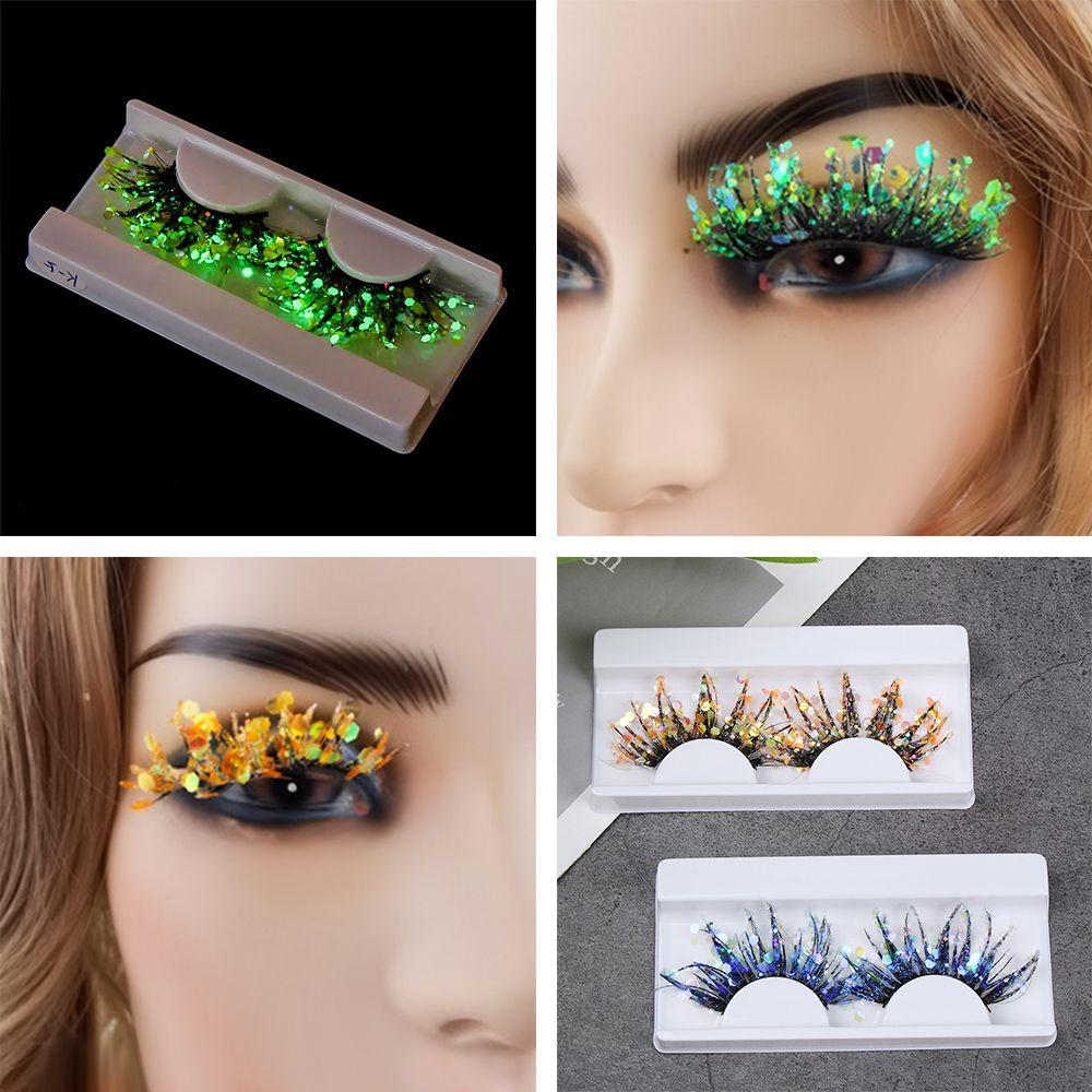 Sequin Glitter Powder Color Luminous Fake Lashes 3D False Eyelashes Nude Makeup Makeup Supplies