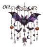 Harvest Season Gift for Gardeners Halloween Acrylic Wind Chime Pendant, Crystal Suncatcher Hanging Ornaments, Decorative Unique Seasonal Ornaments