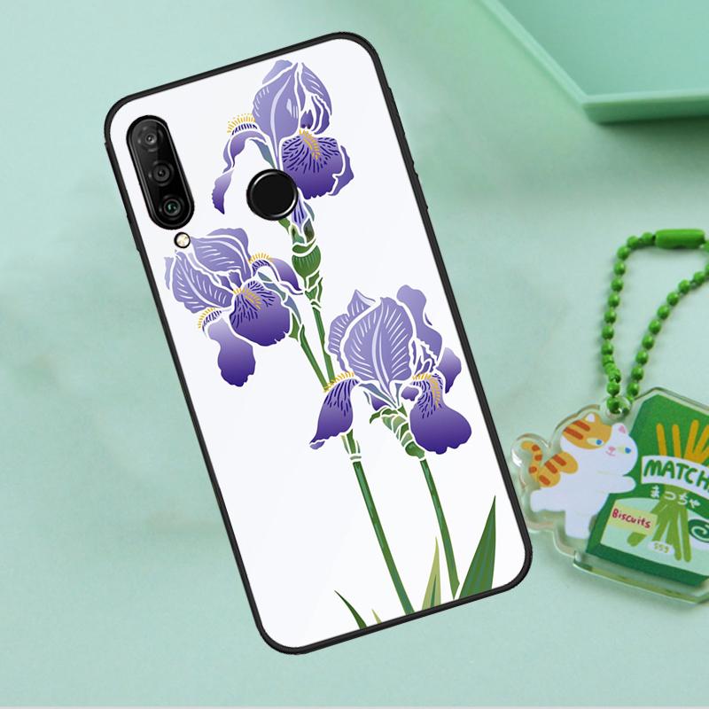 Iris Purple Flower Watercolor For Huawei Nova 10 9 SE 5T 12s 12i 11i Y91 Y90 Y60 Y70 Y72 Y61 P20 P40 P30 Lite P60 Pro Case
