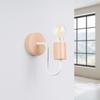Kinkiet Ścienny Industrialny Biały Naturalne Drewno Do Salonu Sypialni 1Xe27 15W Timbo Sollux Lighting